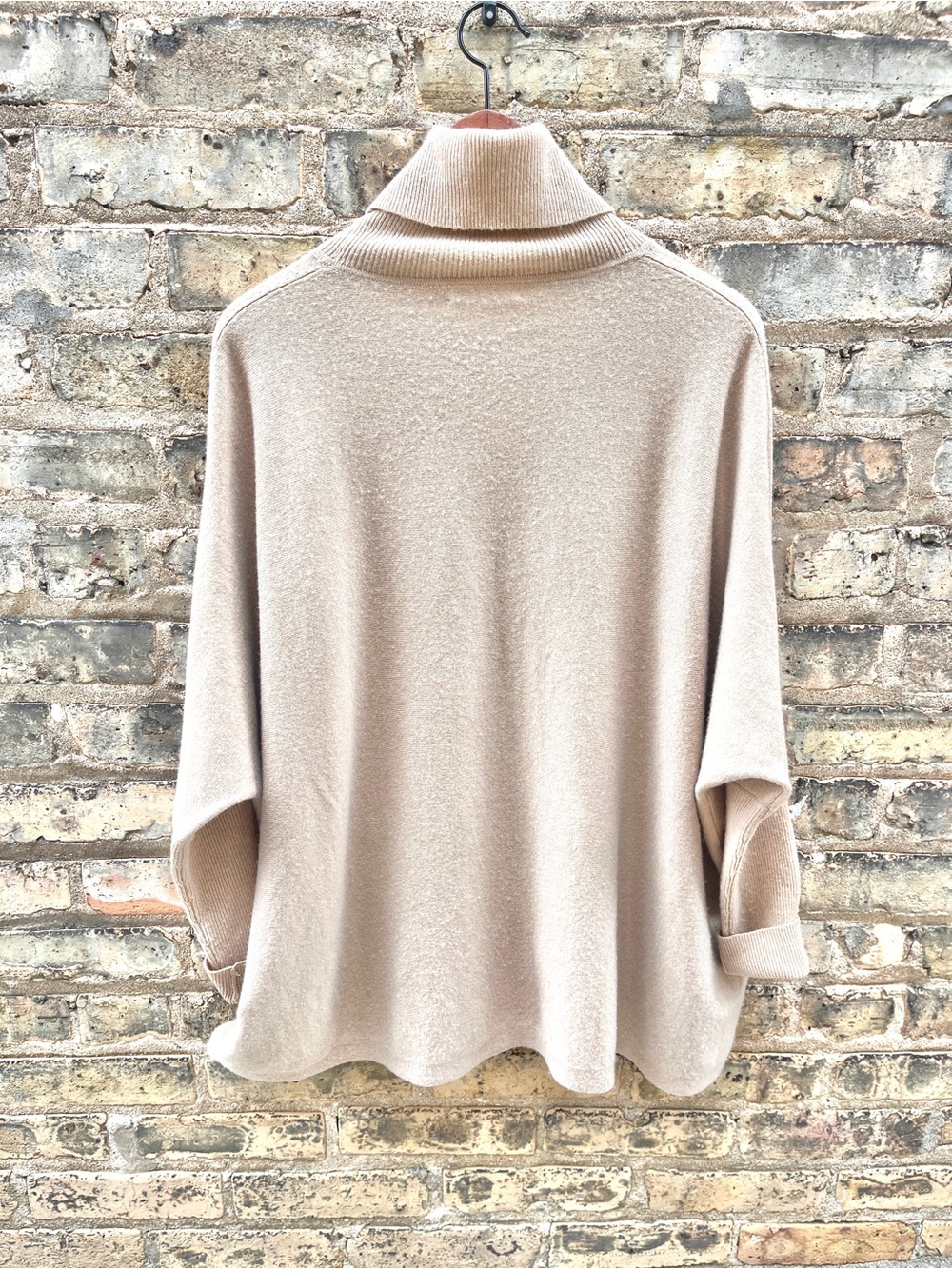 REPEAT Wool Cashmere Oversized Fine Knit Sweater Beige Size Medium - Picture 6 of 11